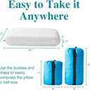 Small Gel Memory Foam Camping Pillow Travel - Contoured Support -Compressible Pillow Ideal for Backpacking, Camping, Travel, Car, Airplane,Office Nap (Original White)