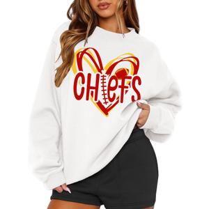 MAPICK Womens Oversized Christian Sweatshirts Fleece Crewneck Sweaters Embroidered GOD IS GOOD Casual Pullover Tops (White, XL)
