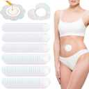 60pcs Heart & Plum Blossom Castor Oil Pack Wrap for Belly Button, Self-Adhesive Navel Bandage Disposable Spunlace Cloth Castor Oil Patches Cover Belly Button Pad Sticker, Highly Absorbent & No-Wash