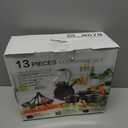 Non-Stick Cookware Set, 13 Piece Set Portable Lightweight Cast Iron Pots and Pans with Glass Lids and Nylon Utensils for Outdoor Camping Picnic Travel Cookware