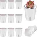 4 Inch Self Watering Pots for Indoor Plants,10 Sets Self Watering Planter Pots with Visual Water Level Window and Multiple Vents, Self Watering Plant Pot for All House Plants, Flowers, Herbs