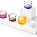 Red Tealight Candle Holders - Set of 18, Round Glass Candle Holder, 2" Diameter - CH03 - Aubergine Purple