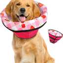 Soft Dog Cone Collar After Surgery: Adjustable Long Foldable Comfy Recovery Shame Elizabethan Stop Licking Small Medium Large Dogs (Red, XL)