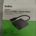 Belkin USB C to HDMI Adapter + USBC Charging Port to Charge While You Display, Supports 4K UHD Video, Passthrough Power up to 60W for Connected Devices, Compatible with MacBook, iPad, Windows