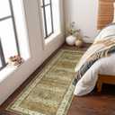 Lahome Washable Rug Runners for Hallways Non Slip,Hallway Runner Rugs with Rubber Backing, 8Ft Oriental Long Carpet Runner for Entryway Indoor Kitchen Bedroom Bedside(Gold, 2.5x8)