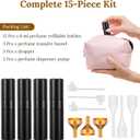 15 Pack 8ML Travel Perfume Atomizer Refillable Bottles, Black Leak-Proof Cologne Sprayer with Funnels & Tools, Portable Perfume Dispenser for Women & Men