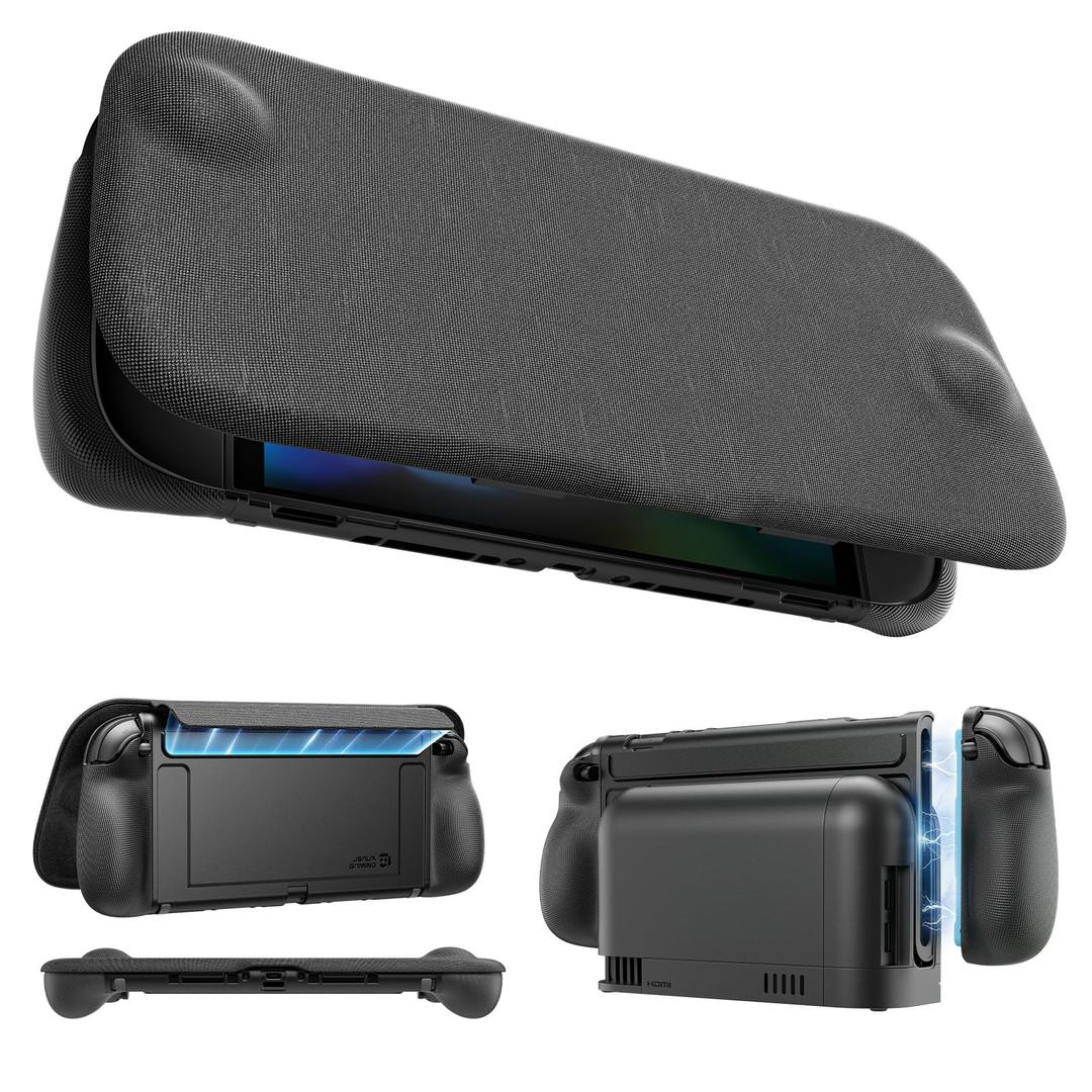 JSAUX Split Every Day Case for Switch 2, Slim Magnetic Detachable Front Cover, Dockable Design, Ergonomic Non Slip Grip, Travel Ready with Adjustable Stand, Shock Absorption & Anti Scratch – PC0123C