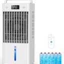 WICOLO Portable Air Conditioners, 3-IN-1 Swamp Cooler, Evaporative Air Cooler, Remote & Touch Control, 90°+90° Oscillation, LED Screen, Air Cooling Fan for Outdoor Indoor