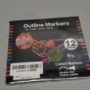 Caliart 12 Colors Outline Markers Shimmer Glitter Pens, Doodling Marker Set for Adults Artists, Cool Fun Craft Drawing Art Supplies