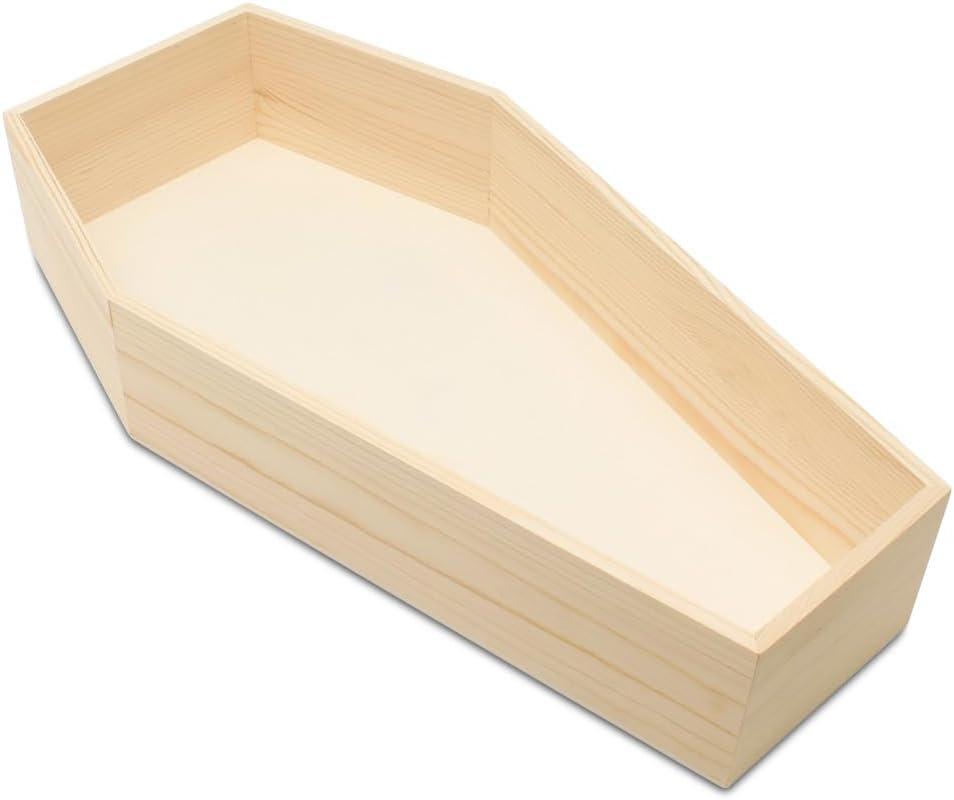 Halloween Coffin Shaped Tray 17-3/4-inch, Pack of 1 Blank Wood Coffin Shelf Large for Charcuterie Board and Coffin Decor, by Woodpeckers