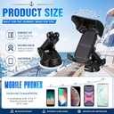 Tellegloww 1 Pack Boat Phone Holder, Marine Cell Phone Holder with Sunshade, Black 360 Degree Adjustable Suction Cup, Smartphone Accessory for Boat Rail, Car, Cycling, Pontoon and Outdoor Use