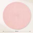 FunWheat Round Braided Placemats Set of 6 Place mats for Dining Tables Woven Heat Resistant Table Mats 15 inch (Pink)