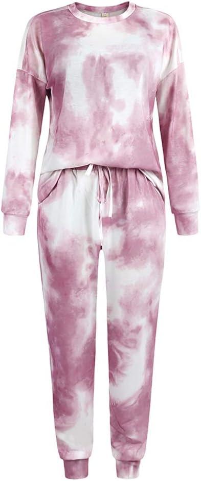 MYGBCPJS 2Pcs Kids Girls Tie Dye Sweatsuit Child Cotton Long Sleeve Outfits Set Sport Tracksuit Tops + Sweatpants