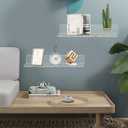 Weiai Clear Acrylic Shelves 12 Inch, Floating Wall Mounted Shelf for Wall Storage, Set of 2