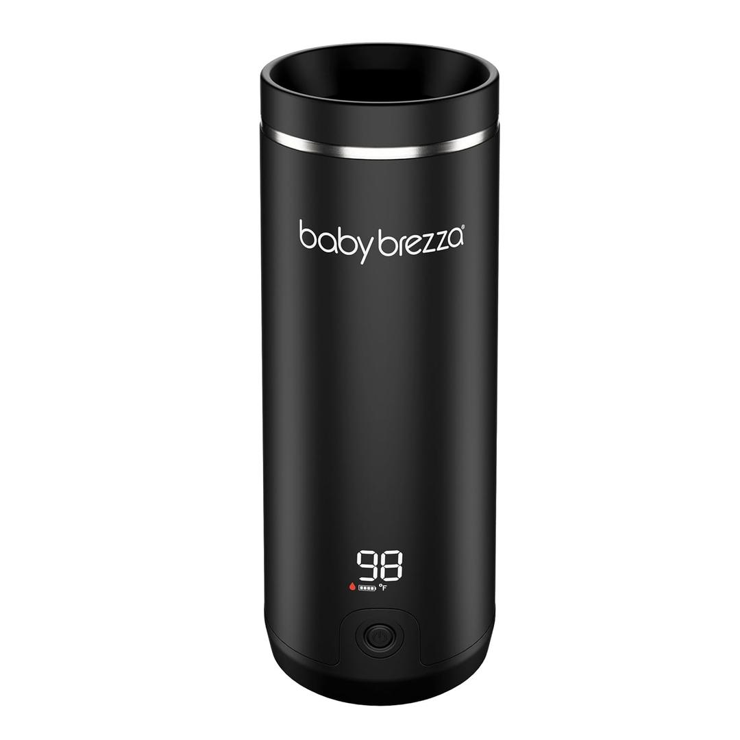 Baby Brezza Portable Warmer 3X Faster Baby Bottle Warming - Travel Breastmilk and Formula Warmer - Safe, Even Heating - Up to 9oz - No Adapters, Black