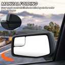 3mm Thickened Glass Left Driver Side Mirror Compatible with 2019-2025 Chevy Silverado 1500 Rear View Mirrors With Power Glass Manual Folding Heated Without Turn signal Replace#GM1320583 (5Pins）