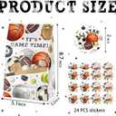 24 Pcs Sports Goodie Bags with Stickers - Sports Themed Birthday Party Favor Bags, Perfect for Kids' Sports Party Supplies and Treat Bags