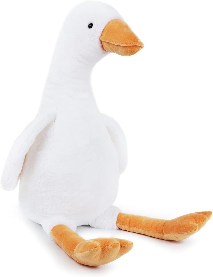 WEIGEDU 30" Large Goose Stuffed Animals Plush Toys Swan Duck for Kids Babies Bedtime Birthday Easter Gifts, Stuffed Goose Throw Plush Pillow Super Soft, White