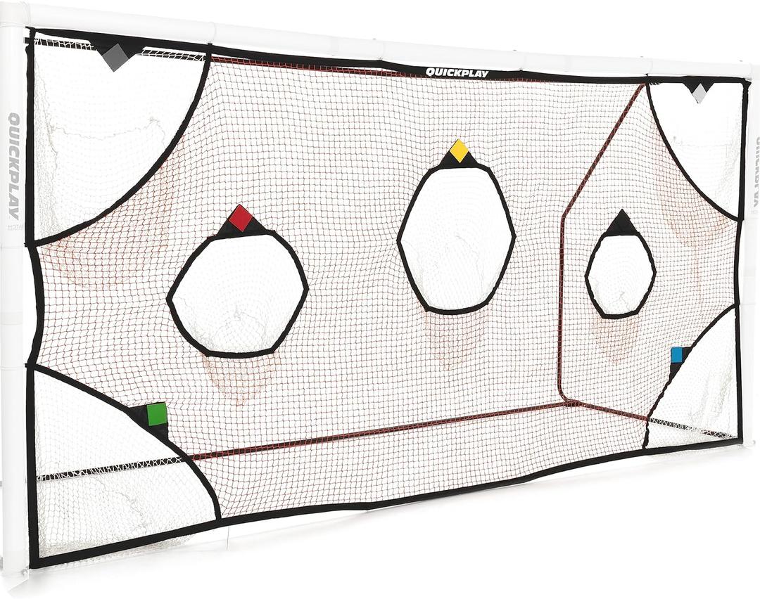 QuickPlay PRO Soccer Target Nets with 7 Scoring Zones Practice Shooting & Goal Shots | Portable Training Equipment | Soccer Frame Not Included