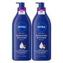 NIVEA Essentially Enriched Body Lotion for Very Dry Skin with Hyaluronic Acid, Almond Oil and Deep Nourishing Serum, 72-Hour Body Moisturizer, 16.9 Fl Oz Pump Bottle, Pack of 2
