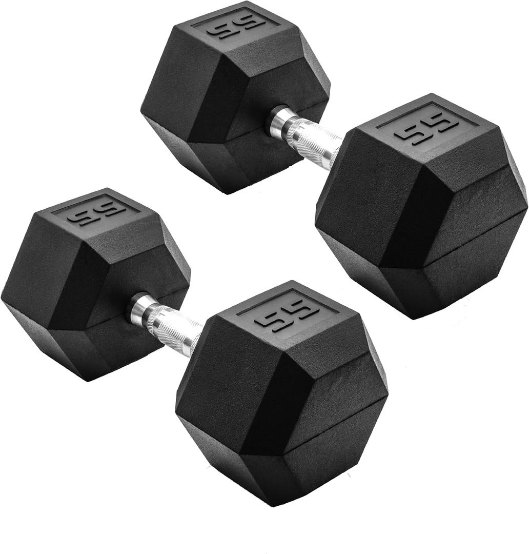 CAP Barbell Coated Dumbbell Weight | Multiple Options Pairs & Sets (55 lb - Pair)