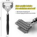 Grill Brush and Scraper, No Bristles Safety Barbecue Brush for Outdoor Barbecue Cleaning Stainless Steel Grill Brush for Grill Cleaning Barbecue Accessories Gift for Men (17inch-Coil)