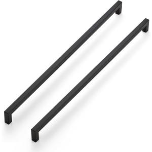 Ravinte 10 Pack 18 Inch Square Cabinet Handles Matte Black Drawer Pulls Kitchen Hardware