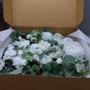 Ling's moment Artificial Wedding Arch Flowers Swags Arrangement Set (Pack of 3) Floral for Ceremony Reception Rose Backdrop White Sage Green Evergreen Garland Arbor Decorations Outdoors Party Decor