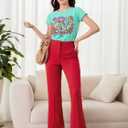 100 Day Brighter Shirt Women Teacher School T-Shirt 100 Days School Teacher Tee Tops (Blue, L)