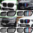 X3 G01 X4 G02 Grille - Black Kidney Grill Compatible With 2018-2021 X3 G01 2019-2021 X4 G02ABS Single Slat Gloss Black