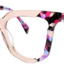 Zeelool Blue Light Blocking Glasses, Acetate Frame Glasses for Women with Clear Lens Anti Eyestrain & UV ZJGA269329 (Champagne)