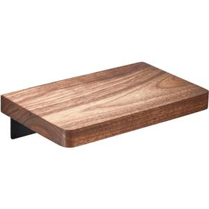 ONEMTB Bathroom Shelf Adhesive Shower Storage Wooden Bath Shelf Wall Mounted No Drilling Anti Rust for Toilet,D50cm (Size : A20cm)