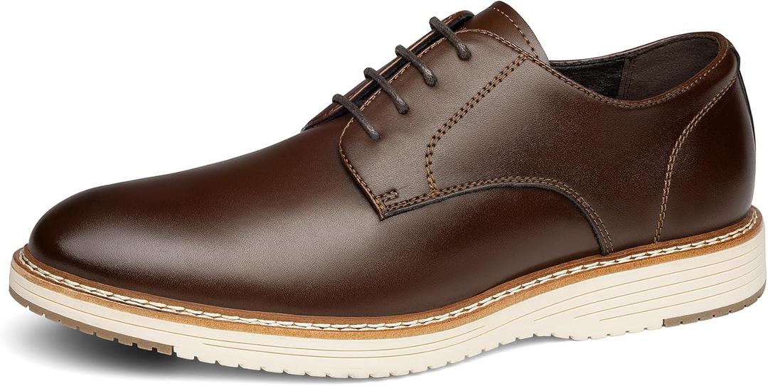 Bruno Marc Men's Crossflex Casual Dress Shoes Business Formal Oxfords Sneaker, Size 12, Dark Brown, SBOX2417M