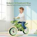 Dinosaur Balance Bike for Kids 3-5, Toddler Ride on Toy 4+ Year Old, Birthday Gift for Boys and Girls with Adjustable Handlebar, Music & Eye Flashing Lights, Carbon Steel Frame 10 Inch Wheels