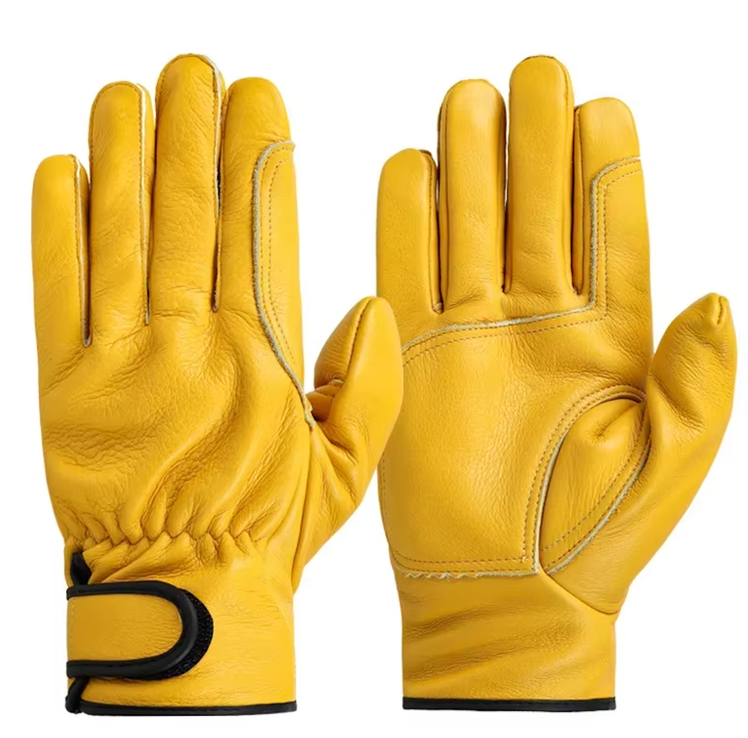 Toolant Winter Leather Work Gloves, Warm 3M Thinsulate Lining for Cold Weather Work, Thermal Insulated Gloves (Medium, Yellow - Winter Version (1 Pair))