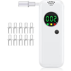 Breathalyzer for Home and Party Use,2026 Upgraded Accuracy Portable Breathalyzers with LCD Digital Display,Alcohol Tester with 10 Mouthpieces