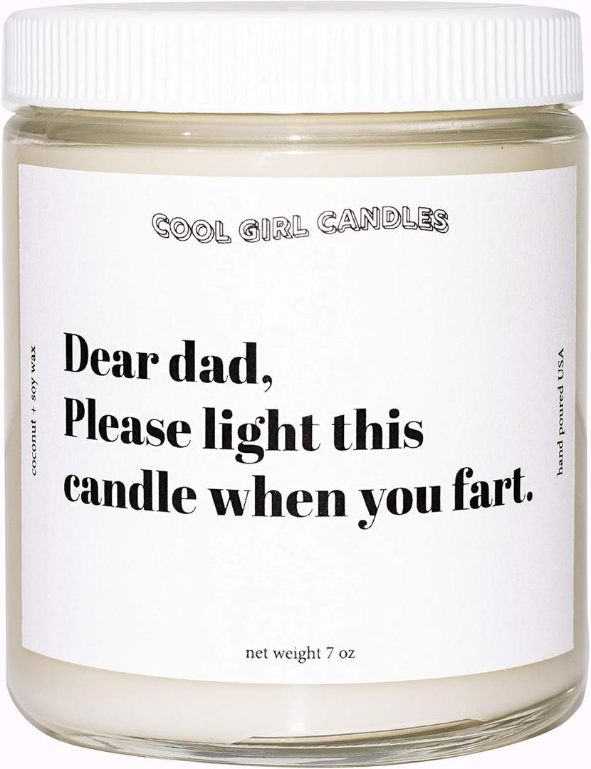 Cool Girl Candles |Dad Light This When You Fart Cotton + Vanilla Scented Candle | All Natural Coconut Soy Wax |Best Strong Scented Candles for Home Fragrance | Clean Burning | Funny Gifts | 8.5 fl oz