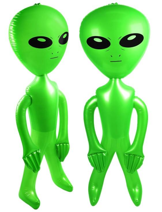 2 PCS 63 Inch Giant Inflatable Alien 31.5 Inch Jumbo Blow Up Alien Green Inflatable Balloon for Space Party Decoration UFO Theme Spaceship Party Birthday Halloween Easter Christmas Home, Green