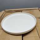 Line Porcelain Dinnerware Set, dish set for 8, Creamy White