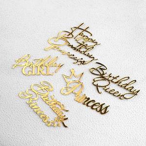 Happy Birthday Cake Toppers Mirror Acrylic