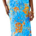 PRETTYGARDEN Women's Floral Bodycon Maxi Dress Summer Beach Sundress Sleeveless Spaghetti Strap Wedding Guest Dress (Blue, M)