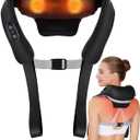 Neck Massager with Heat Cordless: Shiatsu Back Shoulder Massage Tools for Pain Relief Deep Tissue Electric 4D Kneading for Muscle Remedy Lymphatic Drainage Gifts for Men Women Mom Dad (Black)
