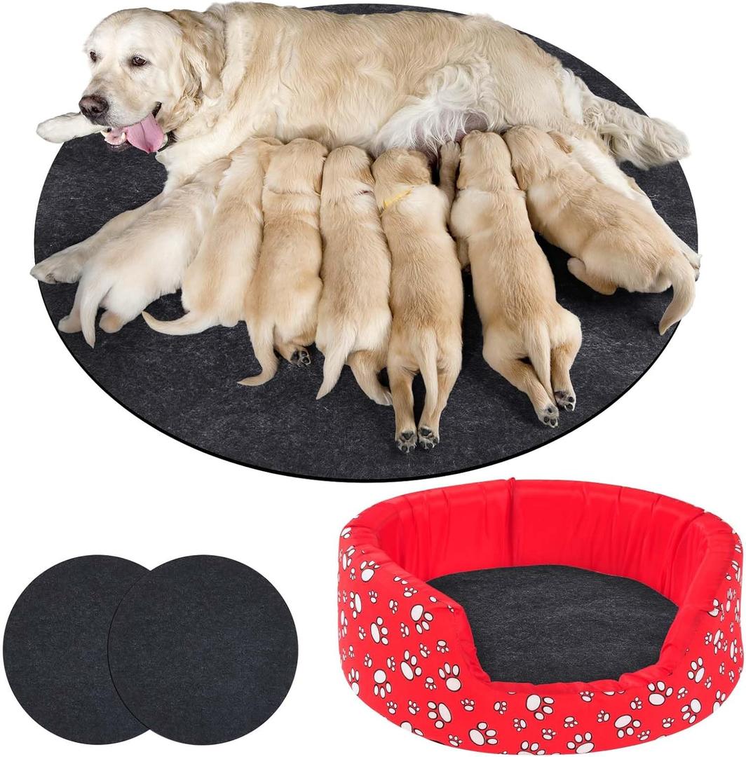 2 Pack Whelping Pads Washable and Waterproof, Reusable Pet Training Mat, Pee Pads for Dogs, Fast Absorbing, Non Slip for Whelping Box Kit Small Dog Puppy Training Supplies(32 x 32)
