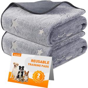 LOOBANI Washable Pee Pads for Dogs, 2 Pack 31 x 36 in Reusable Pee Pads for Dog Mat Puppy Mats Training Non Slip Whelping Mat for Dog Playpen, Crate, Car, Grey