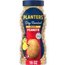 PLANTERS Salted Peanuts, Dry Roasted Peanuts, Party Snacks, Plant Based Protein, Snacks For Adults, 16oz (1 Jar) (BB: August 21, 2026)