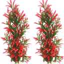Tfwadmx Large Aquarium Plants Artificial Water Seaweed 2 Pcs About 13 Inch for Fish Tank Decor Plastic Plant for Betta Shrimp Red Gladiolus