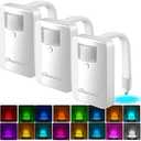 Chunace 3 Pack Toilet Night Lights with Motion Activated Sensor, 16 Colors LED Nightlight Inside Bowl, Cool Stuff for Bathroom Accessories Decor, Unique & Funny Housewarming Gadgets for Men/Kids 2025