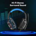 Gaming Headset with Microphone for Pc, Xbox One Series X/s, Ps4, Ps5, Switch, Stereo Wired Noise Cancelling Over-Ear Headphones with Mic, RGB, for Computer, Laptop, Mac, Nintendo (Blue)