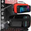 Orzly Case Compatible with Nintendo Switch 2  Protective Travel Carry Case with Screen Padding, Game Card & microSD Slots, Zipped & Open Pockets for Accessories  7.9" Gift Boxed (Poke)