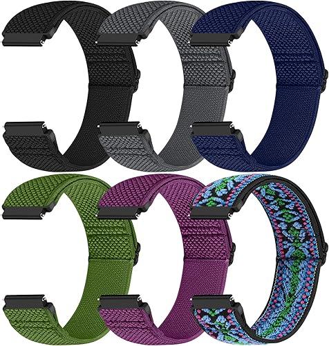 Runostrich Quick Release Nylon Watch Band - Choice of Width - 18mm, 19mm, 20mm, 22mm, 24mm Elastic Watch Straps Adjustable Stretchy Solo Loop Sport Nylon Replacement Wristband for Women Men 24mm